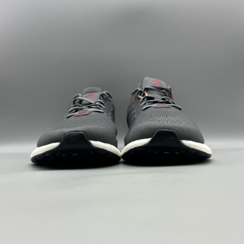 Adidas Pure Boost Grey Vivid Red Ultra Running Shoe Men's Size 9 NEW Sneakers - Picture 2 of 9